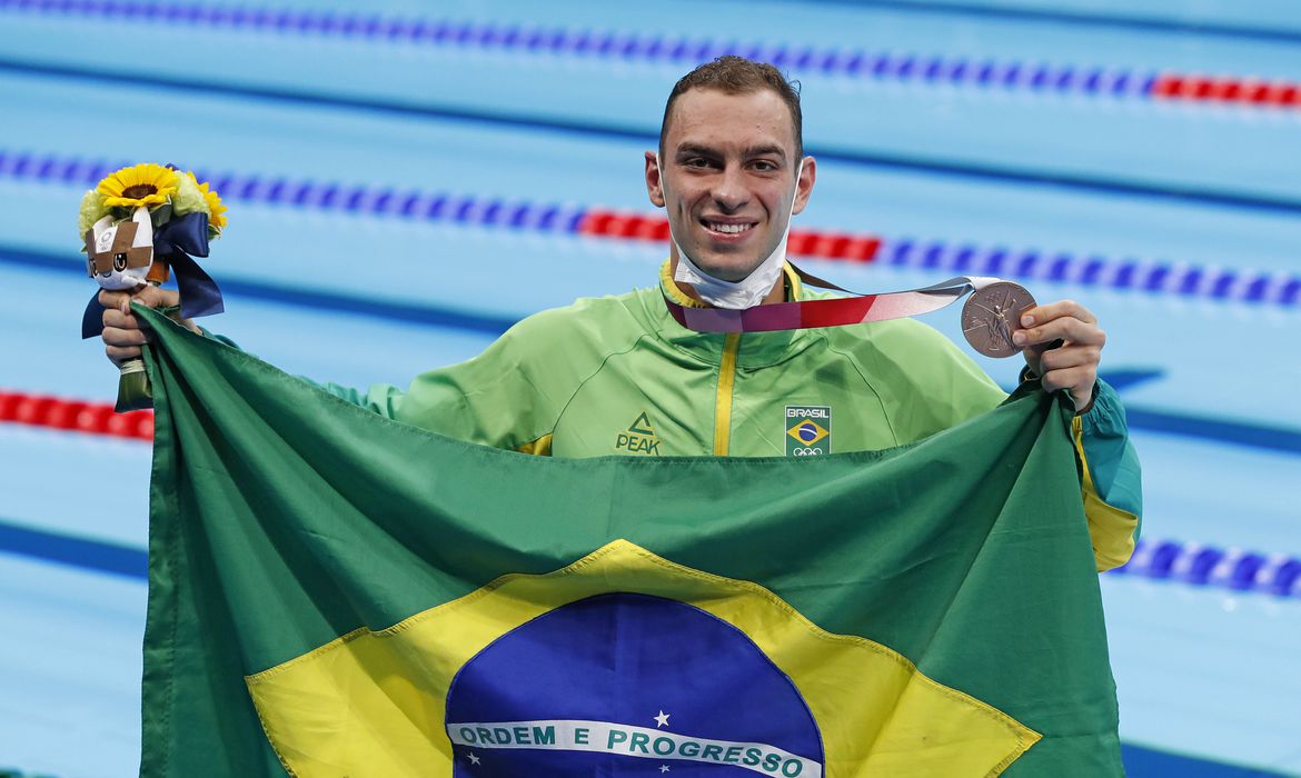  OLIMPÍADAS BRASIL É BRONZE NA NATAÇÃO