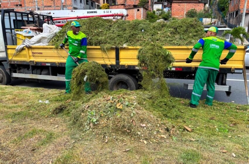  Limpurb intensifica limpeza e roçagem na Avenida Gal Costa com operação contínua em Salvador